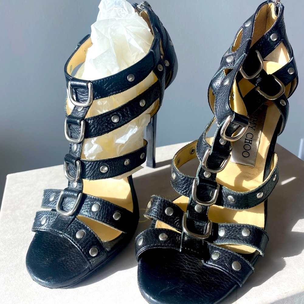 Jimmy Choo Gladiator black heeled sandal